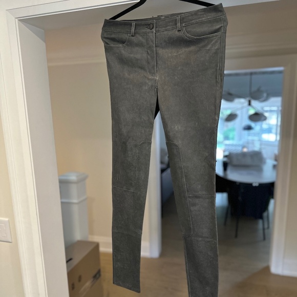 NWT - T by Alexander Wang Gray Stretch Distressed 100% Lamb Leather Pants -Sz 29 - Picture 3 of 16